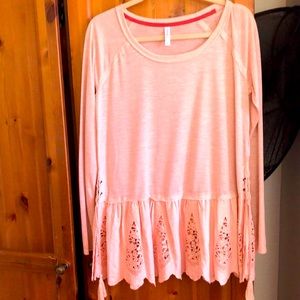 Xhilaration L romantic pink lace drop waist tunic. pink. Never worn